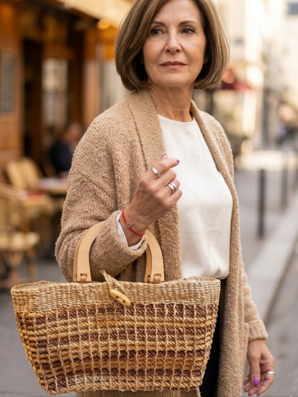 Talbots Vintage  Woven Straw Tote Bag